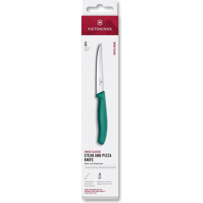 Набор ножей VICTORINOX SWISS CLASSIC зеленый европодвес 6.7234.6C1